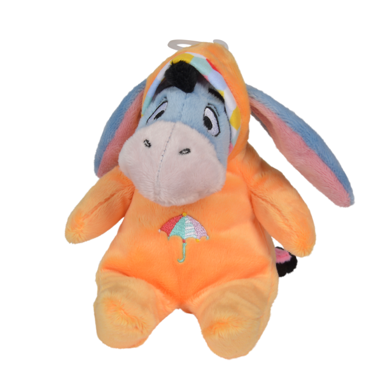  bourriquet lâne peluche pyjama orange ballon 20 cm 